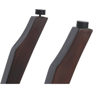 Compact Curvilinear Teak Shower / Outdoor Bench with Shelf in Brown Finish