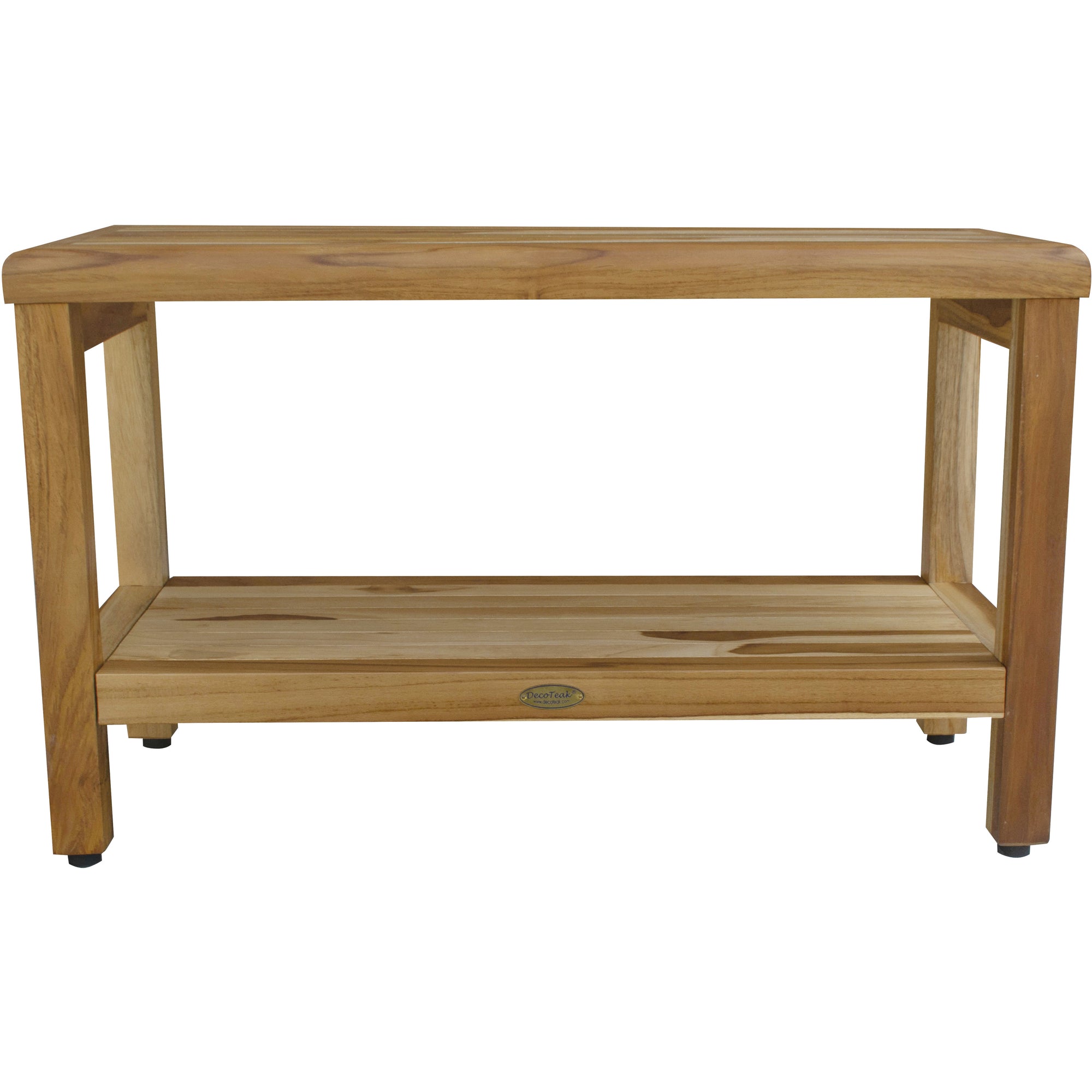 Compact Rectangular Teak Shower / Outdoor with Shelf in Natural Finish
