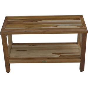 Compact Rectangular Teak Shower / Outdoor with Shelf in Natural Finish