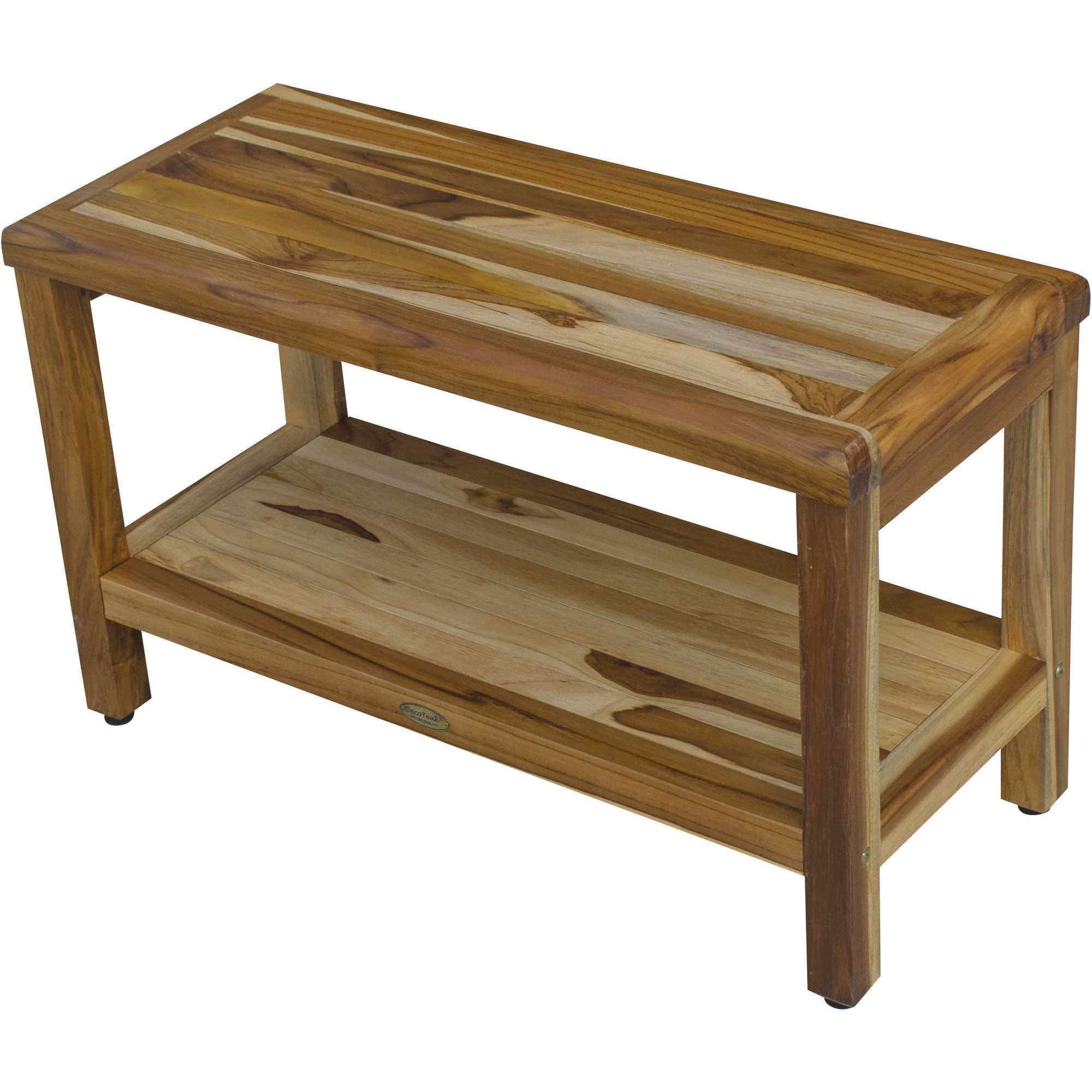 Compact Rectangular Teak Shower / Outdoor with Shelf in Natural Finish