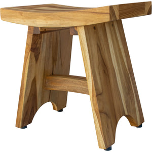 Compact Curvilinear Teak Shower / Outdoor Bench in Natural Finish