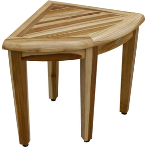 Compact Teak Corner Shower / Outdoor Bench in Natural Finish