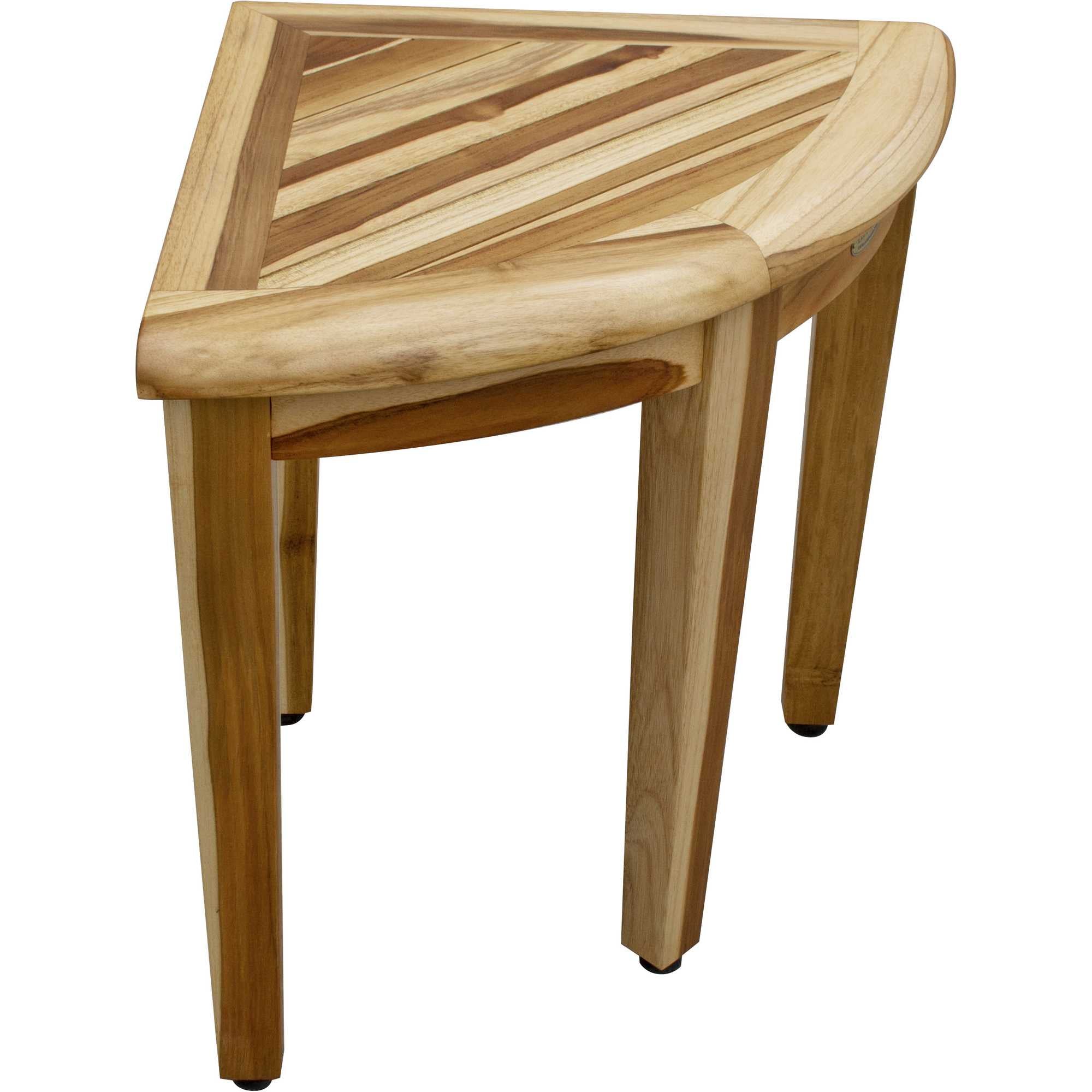 Compact Teak Corner Shower / Outdoor Bench in Natural Finish