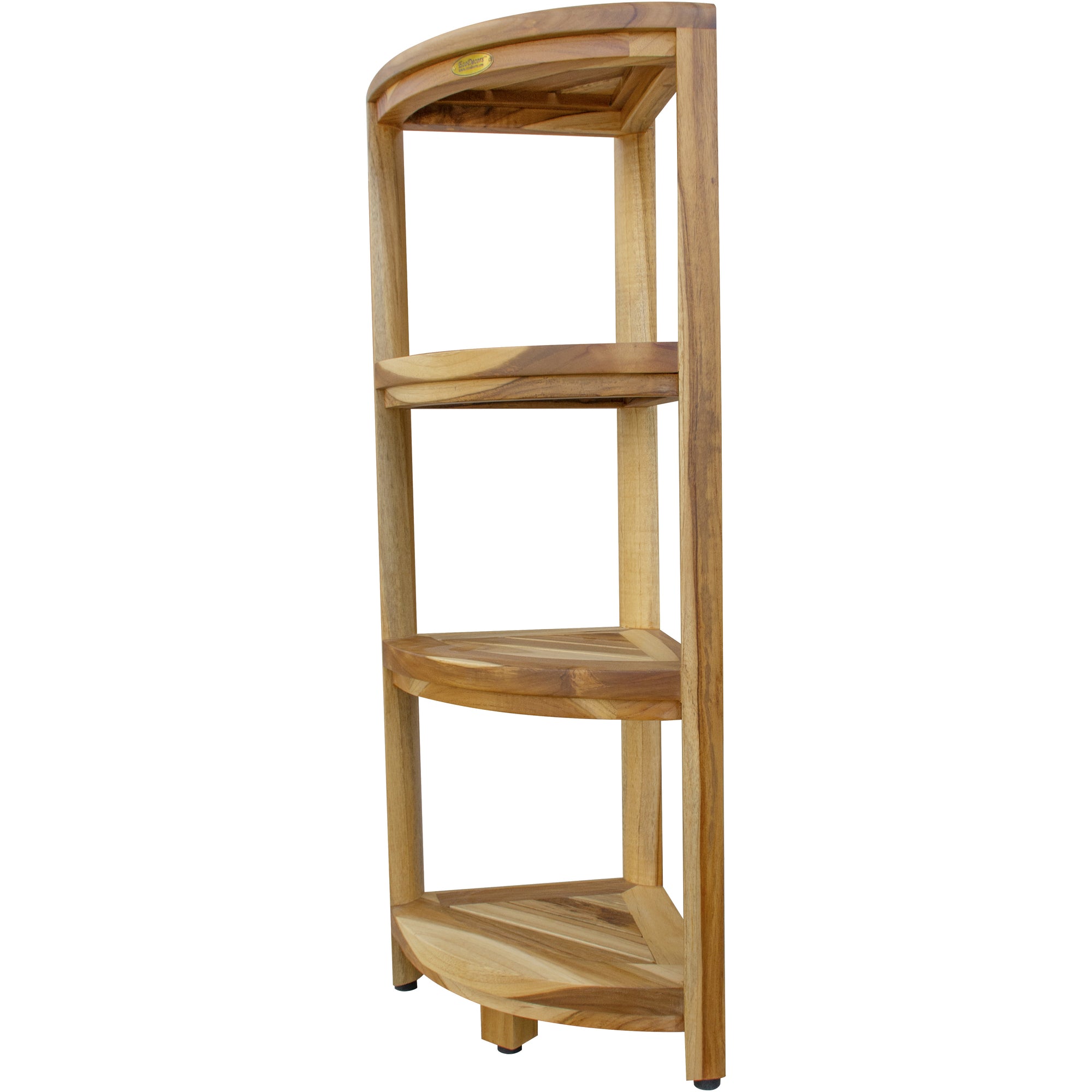 Compact Teak 4-tier Corner Shower / Outdoor Bench in Natural Finish