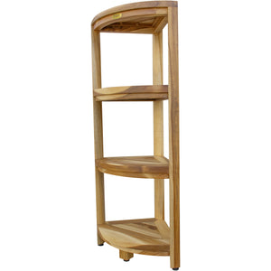Compact Teak 4-tier Corner Shower / Outdoor Bench in Natural Finish