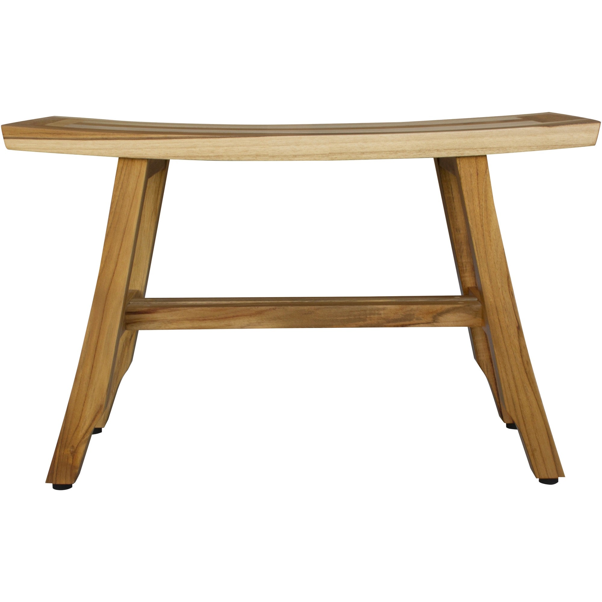 Compact Curvilinear Teak Shower / Outdoor Bench in Natural Finish