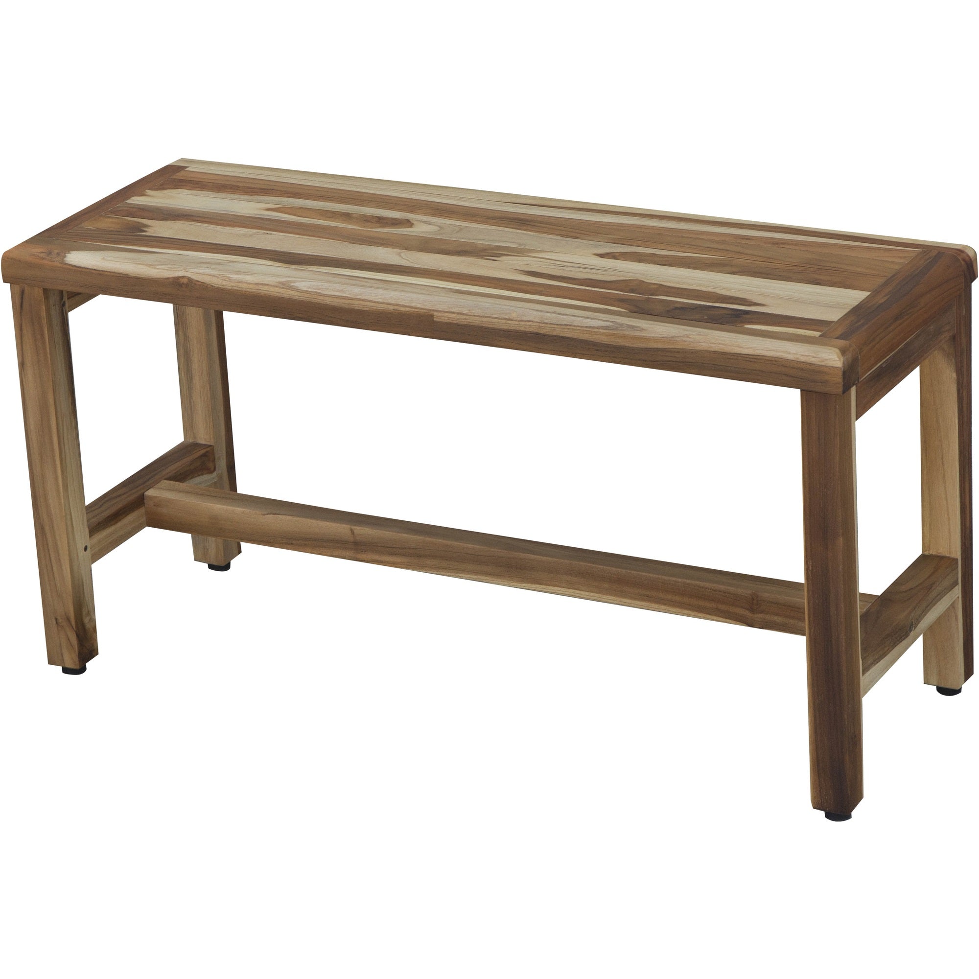 Compact Rectangular Teak Shower / Outdoor Bench in Natural Finish