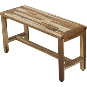 Compact Rectangular Teak Shower / Outdoor Bench in Natural Finish