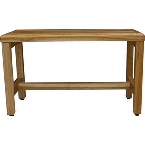 Compact Rectangular Teak Shower / Outdoor Bench in Natural Finish