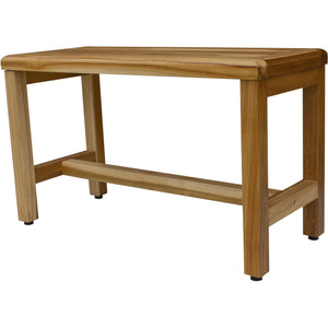 Compact Rectangular Teak Shower / Outdoor Bench in Natural Finish