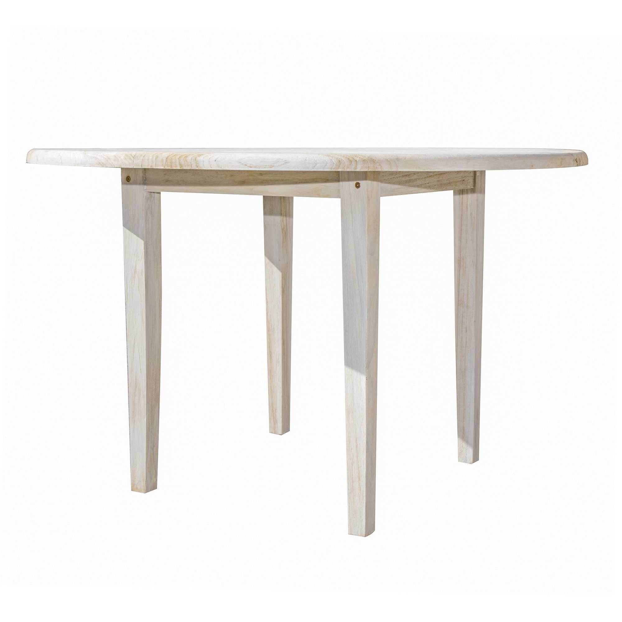 49" Round Compact Teak Dining Table in Driftwood Finish