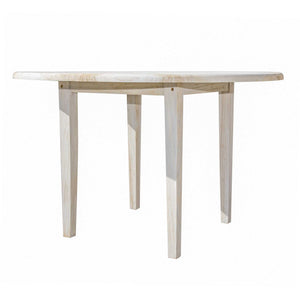 49" Round Compact Teak Dining Table in Driftwood Finish