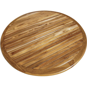 37" Round Compact Teak Dining Table in Natural Finish