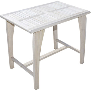 Compact Teak Dining Table in Driftwood Finish