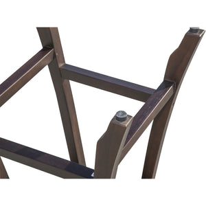 Compact Teak Shower / Outdoor Bench with Rattan in Brown Finish