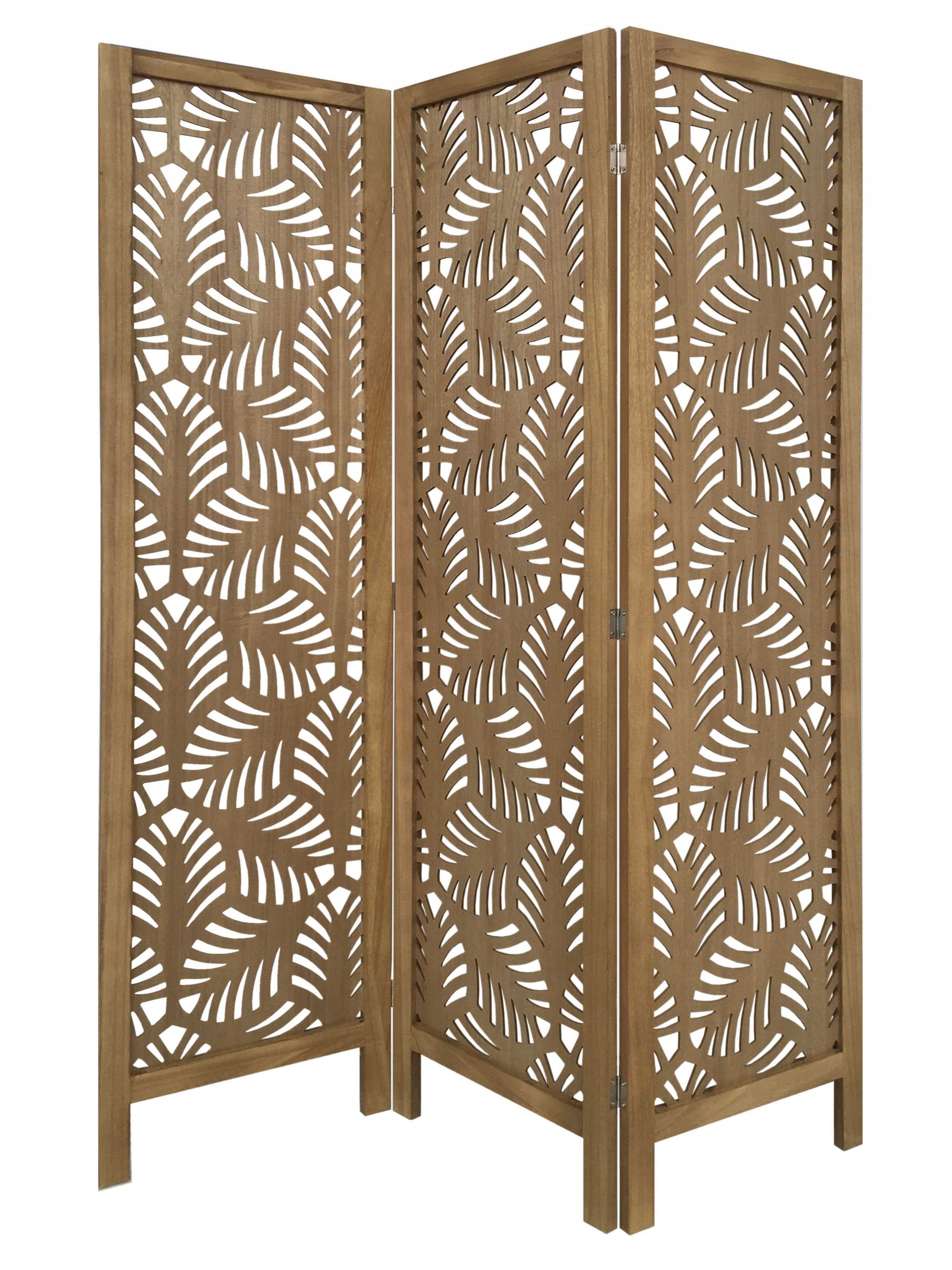 3 Panel Room Divider with Tropical leaf