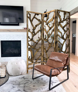3 Panel Room Divider with Tropical leaf