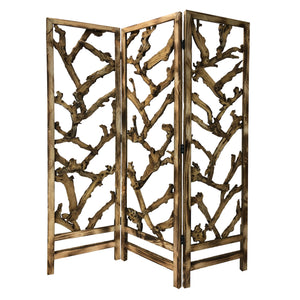3 Panel Room Divider with Tropical leaf