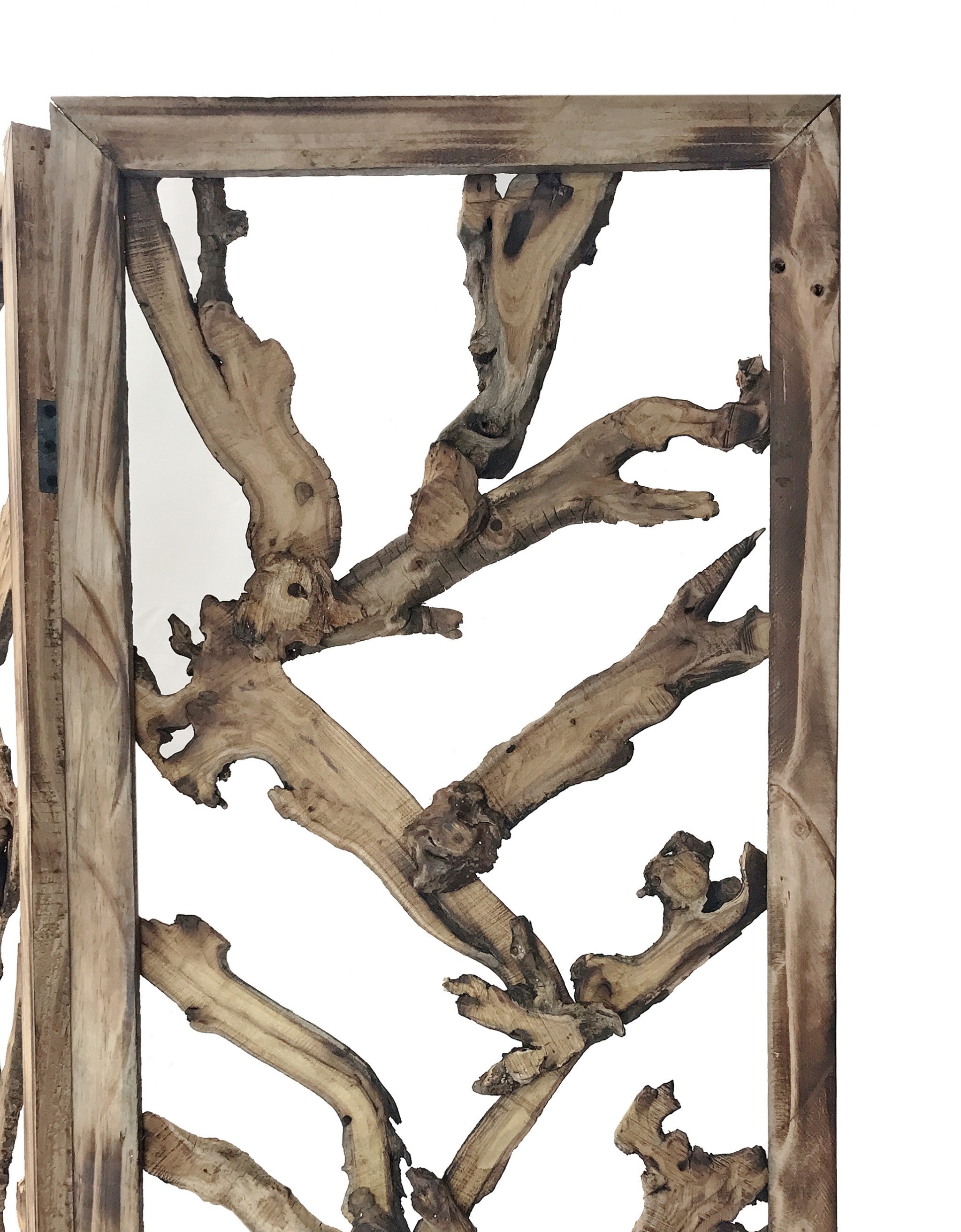 4 Panel Room Divider with Tropical Leaf