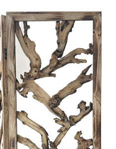 4 Panel Room Divider with Tropical Leaf