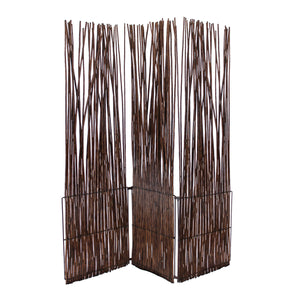 3 Panel Mocha Room Divider with Tri-fold Design
