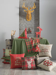 120" Merry Christmas Rectangle Tablecloth in  Green