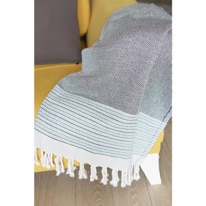 70" Handwoven Throw Blankets in Black