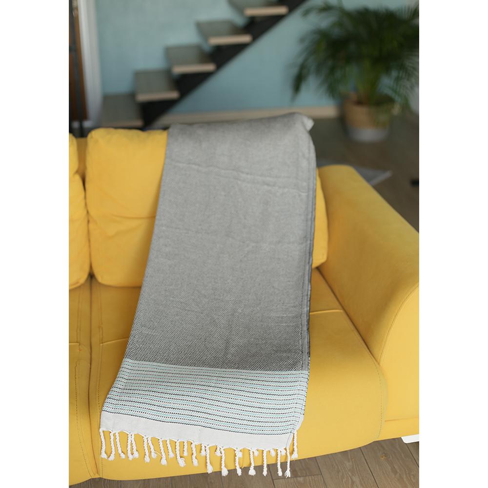 70" Handwoven Throw Blankets in Black
