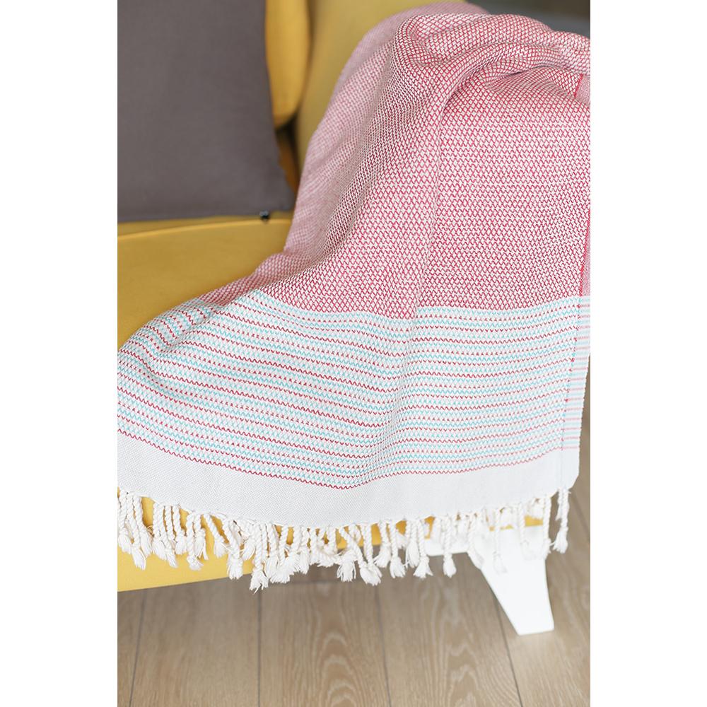 70" Handwoven Throw Blankets in Red