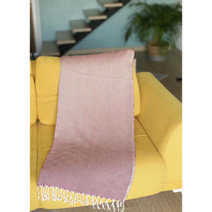 70" Geometric Handwoven Throw Blankets in Red