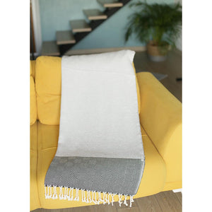 70" Turkish Cotton Handwoven Throw Blankets in Black