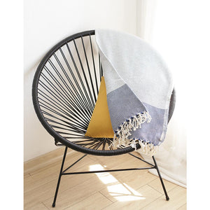 70" Turkish Cotton Handwoven Throw Blankets in Blue