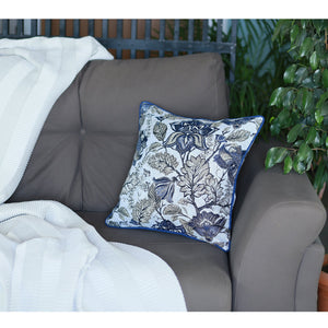 Set of 2 17" Jacquard Weaver Throw Pillow Cover in Blue