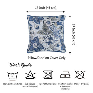 Set of 4 17" Forest Sky Jacquard Throw Pillow Cover in Blue