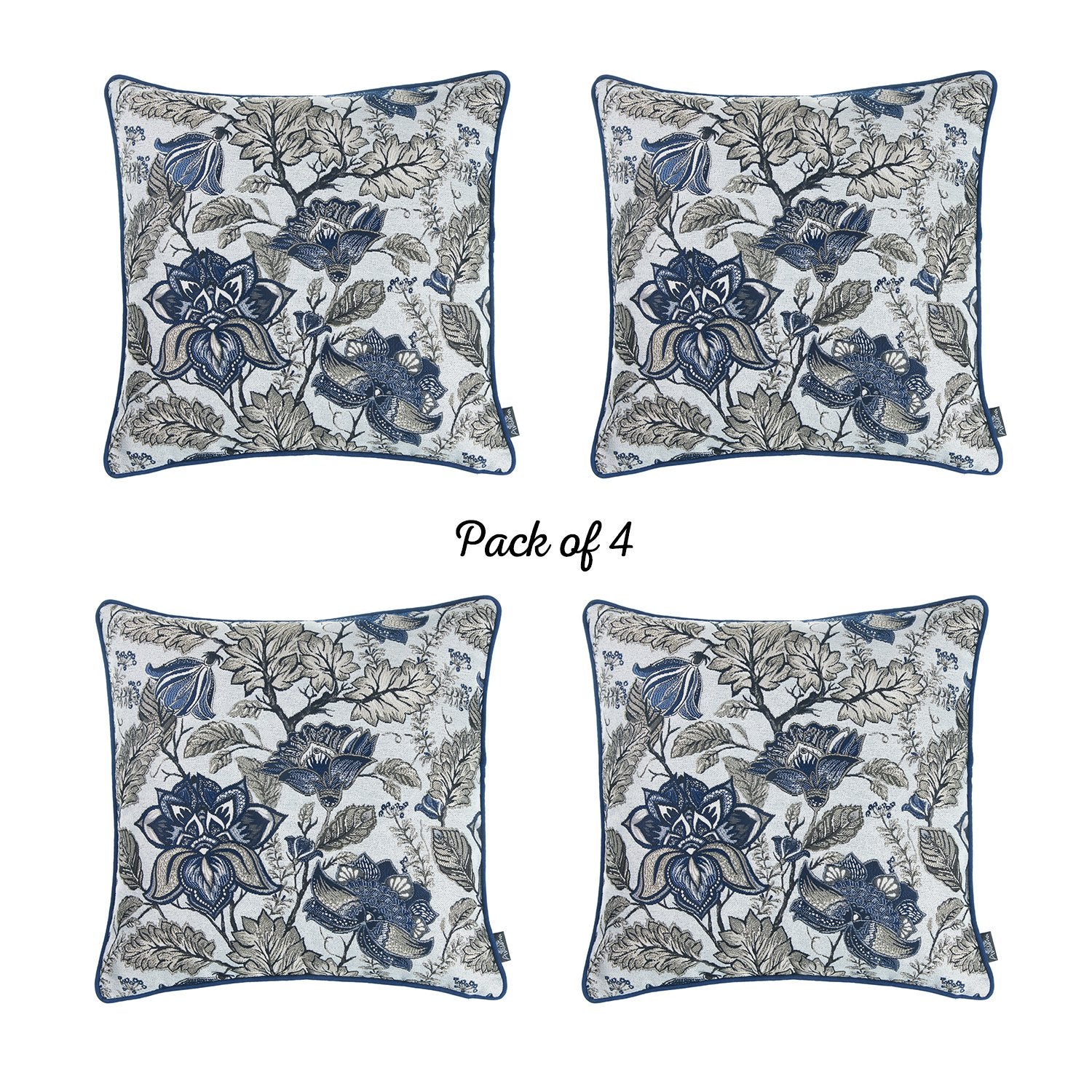 Set of 4 17" Jacquard Weaver Throw Pillow Cover in Red