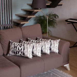 Set of 4 20" Ikat Lumbar Pillow Cover in Blue