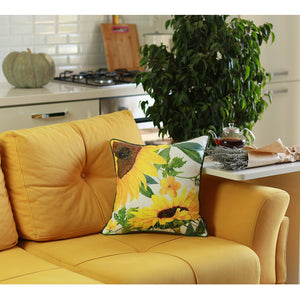 Set of 2 18" Sunflowers Throw Pillow Cover in Multicolor