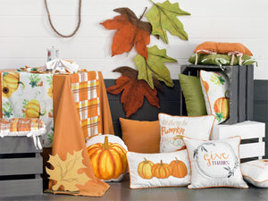 Set of 2 18" Thanksgiving Pie Throw Pillow Cover in Multicolor
