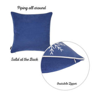 Set of 2 18" Christmas Snowflakes Throw Pillow Cover in Blue