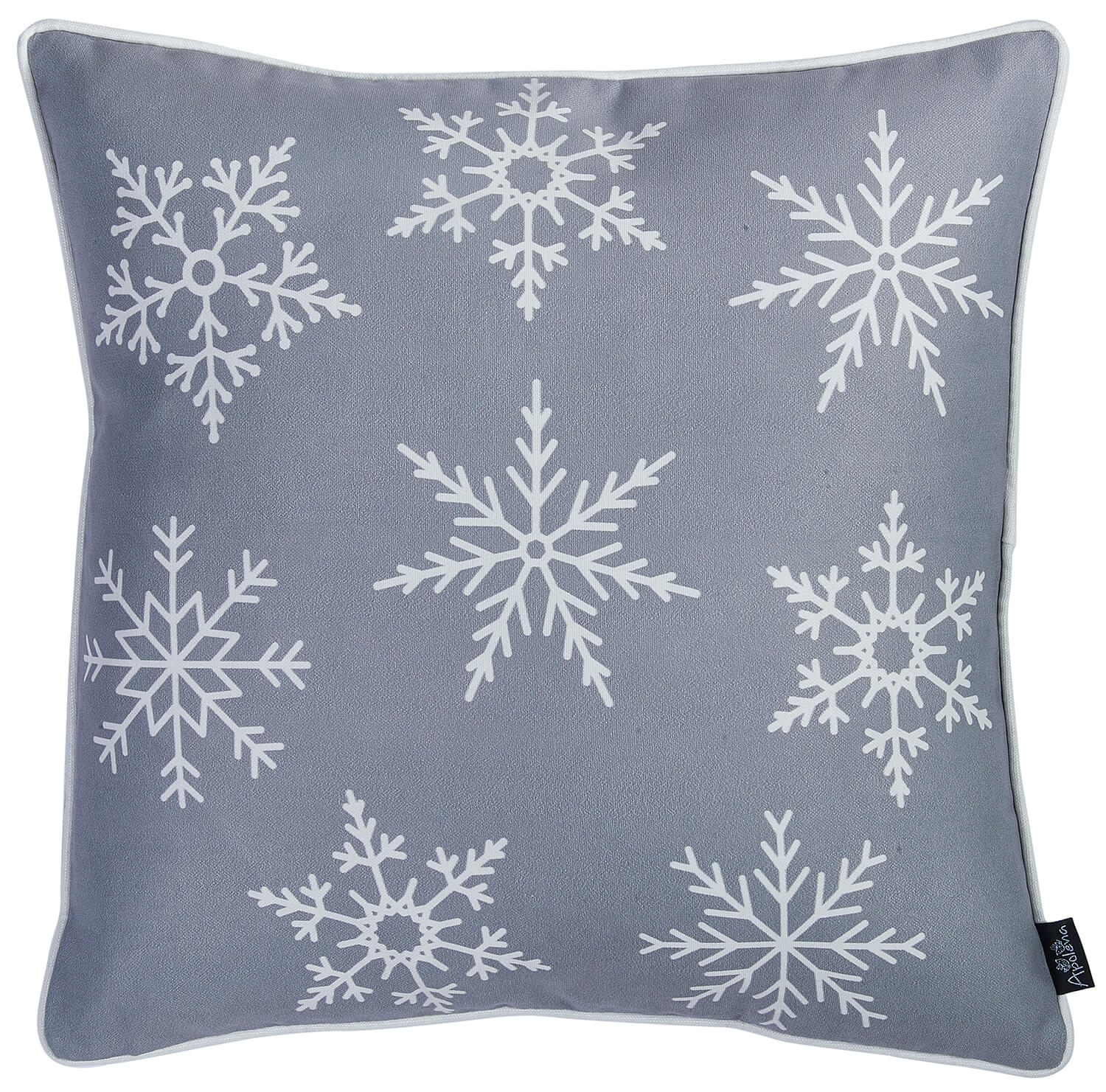 Set of 2 18" Christmas Snowflakes Throw Pillow Cover in Grey