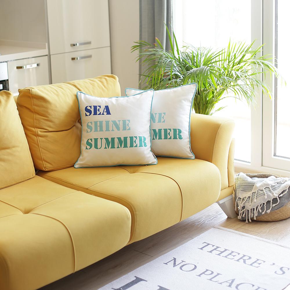 Set of 2 18" Sea Shine Summer Throw Pillow Cover in Multicolor