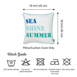 Set of 2 18" Sea Shine Summer Throw Pillow Cover in Multicolor