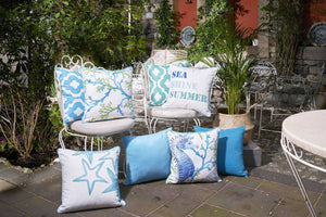 Set of 2 18" Sea Shine Summer Throw Pillow Cover in Multicolor