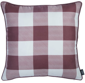 Set of 2 18" Fall Thanksgiving Gingham Throw Pillow Cover in Multicolor