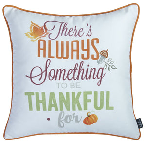 Set of 2 18" Fall Thanksgiving Gingham Throw Pillow Cover in Multicolor