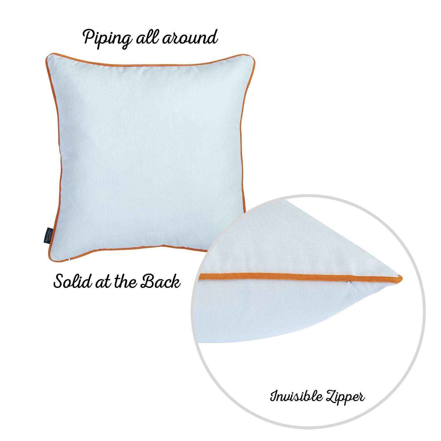Set of 2 18" Fall Thanksgiving Pumpkin Throw Pillow Cover in Multicolor