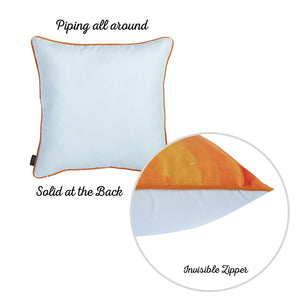 Set of 2 18"  Fall Season Pumpkin Pie Throw Pillow Cover in Multicolor