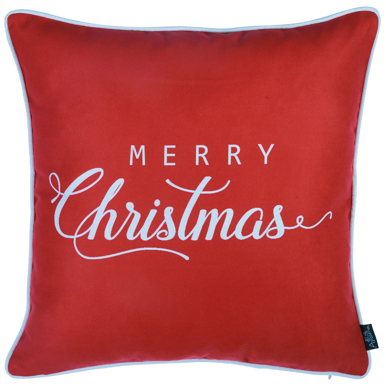 Set of 4 18" Merry Christmas Throw Pillow Cover in Multicolor
