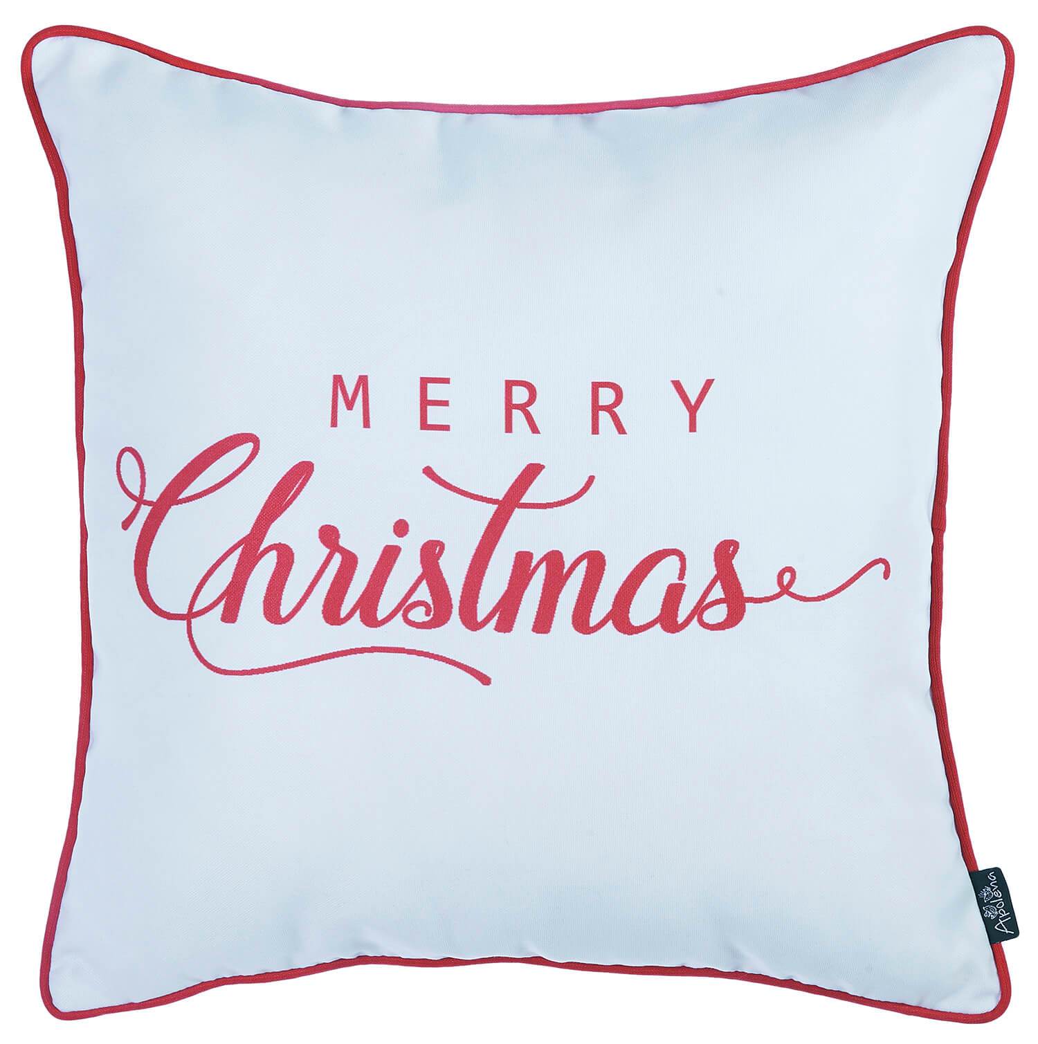 Set of 2 18" Merry Christmas Throw Pillow Cover in Multicolor