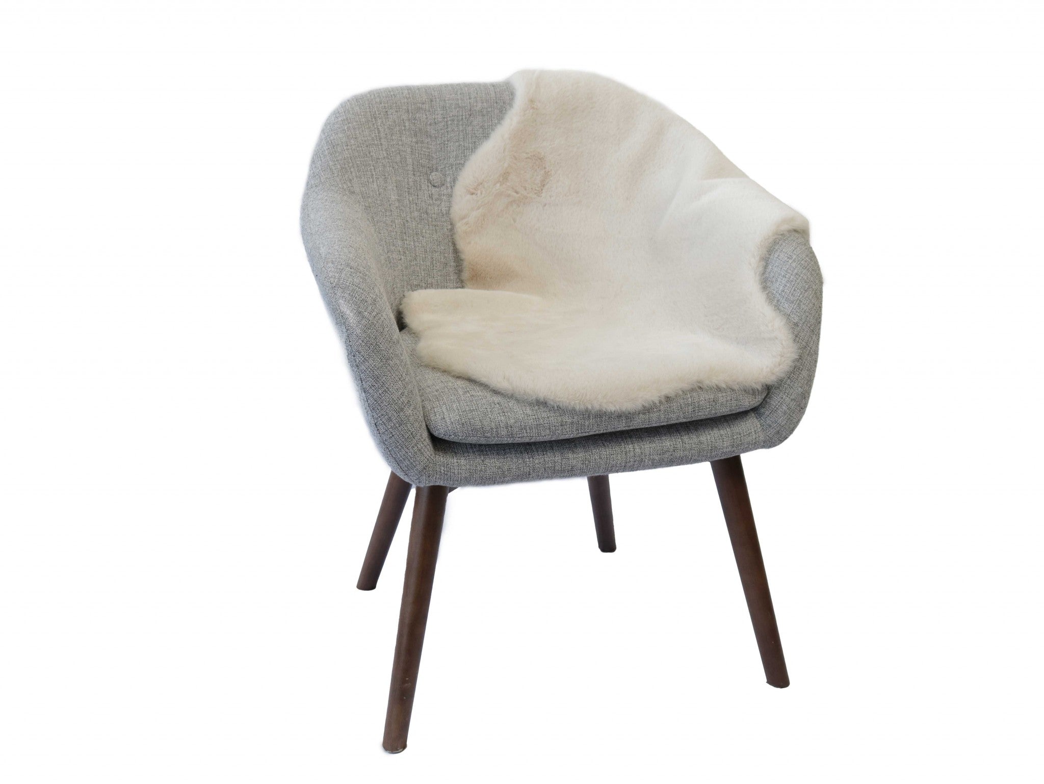 Luxe Faux Rabbit Fur Sheepskin Rug 2 x 3   - Ivory